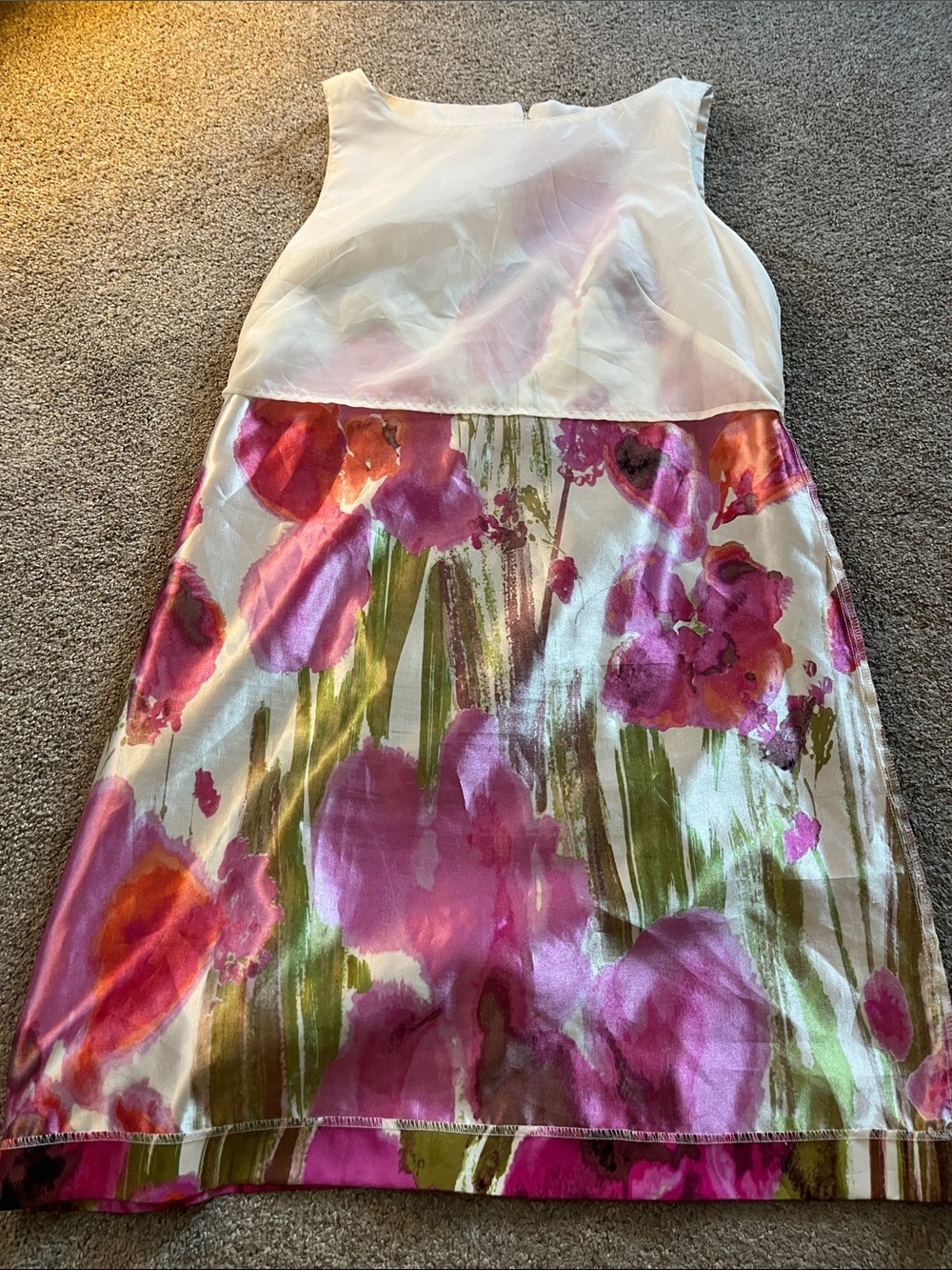💐💐💐Jessica Howard Like New sz12 Vivid Bold Orange Purple Pink Floral Shift Dress - Picture 9 of 11